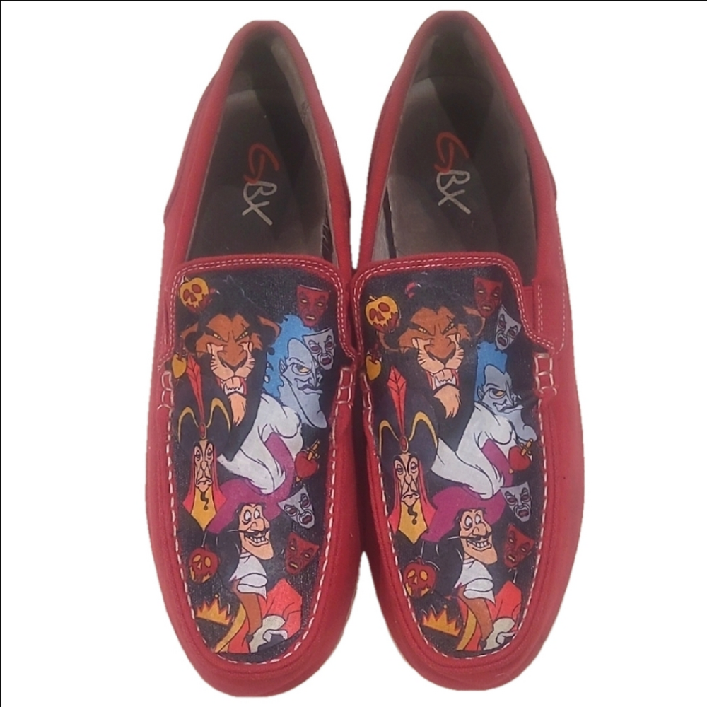 Men's 11M Red Loafers Disney Villains Slip On Dapper Cosplay Costume